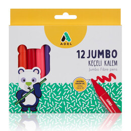 Adel Jumbo Keçeli Kalem 12 Renk - Adel