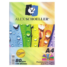 Alex Schoeller Fotokopi Kağıdı Renkli A4 80 Gr.10 Karışık Renk 100'Lü (ALX-779) - Alex Schoeller
