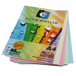 Alex Schoeller Fotokopi Kağıdı Renkli A4 80 Gr.Karışık Renk 50'Li (ALX-621) - Alex Schoeller