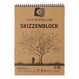 Alex Schoeller Kraft Eskiz Çizim Defteri A4 Üstten Spiralli 90 gr. 60 yaprak - Alex Schoeller