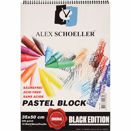 Alex Schoeller SİYAH Pastel Boya Defteri Fon Blok 220 gr. 35x50 cm. 15 sayfa - Alex Schoeller