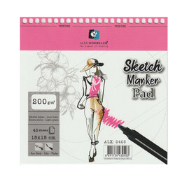 Alex Schoeller Spiralli Sketch Marker Defteri Pad 200 gr. 15x15 cm. 40 yp. - 1