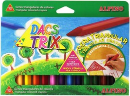 Alpino Dacstrix Üçgen Mum Boya 12 Renk Plastik Çantalı - Alpino