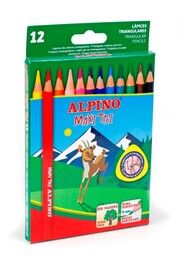Alpino Maxi Tri Üçgen Jumbo Kalın Kuru Boya 12 Renk - Alpino