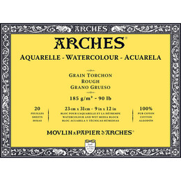 Arches Sulu Boya Defteri Blok Rough - Kalın Doku 185 gr. 23x31 cm. 20 Yaprak - Arches 