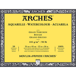 Arches Sulu Boya Defteri Blok Rough - Kalın Doku 185 gr. 31x41 cm. 20 Yaprak - Arches 