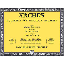 Arches Sulu Boya Defteri Blok Rough - Kalın Doku 185 gr. 31x41 cm. 20 Yaprak - 1