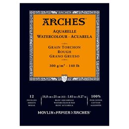 Arches Sulu Boya Defteri Blok Rough - Kalın Doku 300 gr. 15x21 cm. 12 Yaprak - 1