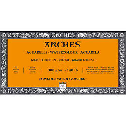 Arches Sulu Boya Defteri Blok Rough - Kalın Doku 300 gr. 15x30 cm. 20 Yaprak - Arches 