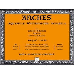 Arches Sulu Boya Defteri Blok Rough - Kalın Doku 300 gr. 23x31 cm. 20 Yaprak - Arches 