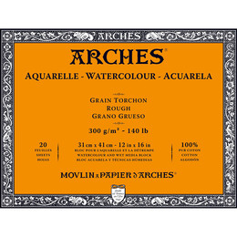 Arches Sulu Boya Defteri Blok Rough - Kalın Doku 300 gr. 31x41 cm. 20 Yaprak - Arches 