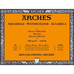 Arches Sulu Boya Defteri Blok Rough - Kalın Doku 300 gr. 46x61 cm. 20 Yaprak - Arches 