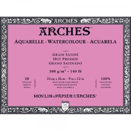 Arches Sulu Boya Defteri Blok Sıcak Baskı - Düz Doku 300 gr. 23x31 cm. 20 Yaprak - 1