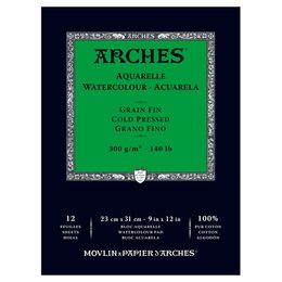 Arches Sulu Boya Defteri Blok Soğuk Baskı - Orta Doku 300 gr. 23x31 cm. 12 Yaprak - 1