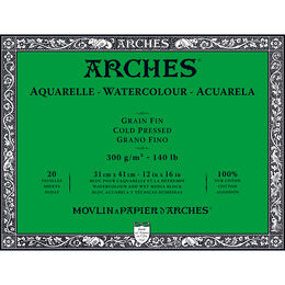 Arches Sulu Boya Defteri Blok Soğuk Baskı - Orta Doku 300 gr. 31x41 cm. 20 Yaprak - 1