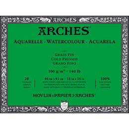 Arches Sulu Boya Defteri Blok Soğuk Baskı - Orta Doku 300 gr. 46x61 cm. 20 Yaprak - 1