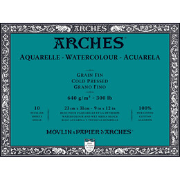 Arches Sulu Boya Defteri Blok Soğuk Baskı - Orta Doku 640 gr. 23x31 cm. 10 Yaprak - Arches 