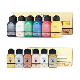 Artdeco Akrilik Boya Seti 12 Renk x 75 ml. Canlı ve Metalik Renkler - Artdeco