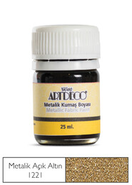 Artdeco Metalik Kumaş Boyası 1221 Açık Altın Yaldız - Artdeco