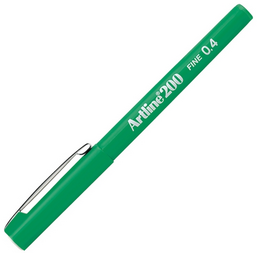 Artline 200 Fineliner 0.4 mm. İnce Uçlu Yazı ve Çizim Kalemi YEŞİL - Artline