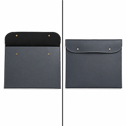 Bback Suni Deri Çıtçıtlı Dosya A3 (29x42 cm.) GRİ - BBack