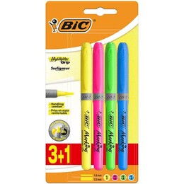 Bic Brite Liner Grip Fosforlu İşaretleme Kalemi Seti 4 Renk - 1