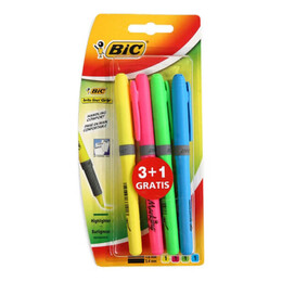 Bic Brite Liner Grip Fosforlu Kalem Seti Kalem Tipi 4'Lü (824757) - Bic
