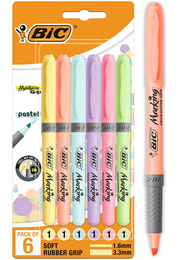 Bic Marking Highlighter Grip İşaretleme Kalemi Seti 6 Renk Pastel Renkler - Bic