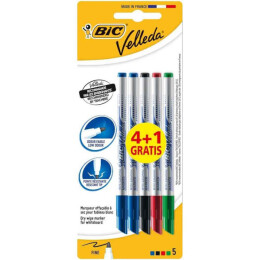 Bic Velleda Eco Beyaz Tahta Kalemi Seti Yuvarlak Uç 4+1'Li (875698***) - Bic
