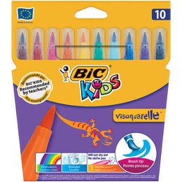 Bic Visa Fırça Uçlu Keçeli Kalem 10 Renk (8289641) - Bic