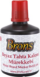 Brons Beyaz Tahta Kalemi Mürekkebi 100 cc. Kırmızı - Brons