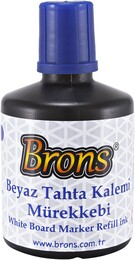 Brons Beyaz Tahta Kalemi Mürekkebi 100 cc. Mavi - Brons