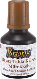 Brons Beyaz Tahta Kalemi Mürekkebi 30 cc. Kahverengi - Brons