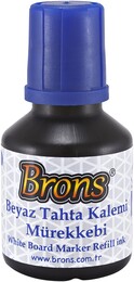 Brons Beyaz Tahta Kalemi Mürekkebi 30 cc. Mavi - Brons