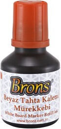 Brons Beyaz Tahta Kalemi Mürekkebi 30 cc. Turuncu - Brons