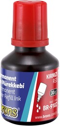 Brons Permanent Marker Mürekkebi 30 cc. KIRMIZI - Brons