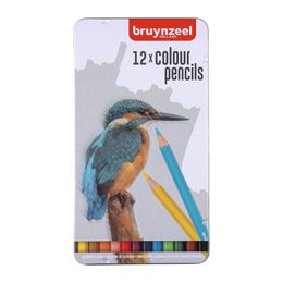 Bruynzeel Colour Pencils Kingfisher Set Kuru Boya Kalemi Seti 12 Renk Metal Kutu - 1