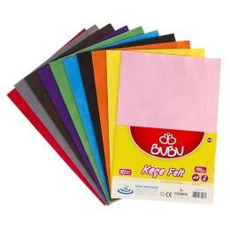 Bu-Bu Keçe 20x30 Cm.10 Renk 10'Lu (BUBU-KE0001) - Bubu