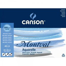 Canson Montval Maxi Pack Sulu Boya Defteri Blok 200 gr. 24x32 cm. 40 yaprak - Canson