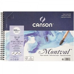 Canson Montval Spiralli Sulu Boya Defteri Blok 300 gr. A4 12 yaprak - Canson