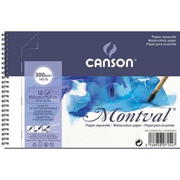 Canson Montval Spiralli Sulu Boya Defteri Blok 300 gr. A6 12 yaprak - Canson