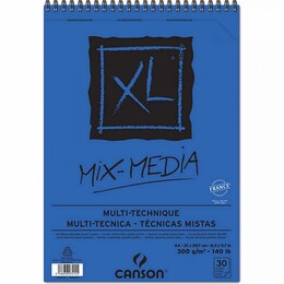 Canson XL Mix Media Spiralli Sulu Boya Defteri Blok 300 gr. A4 30 yaprak - Canson