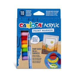 Carioca Akrilik Kalem Fırça Uçlu 10 Renk (45281) - Carioca