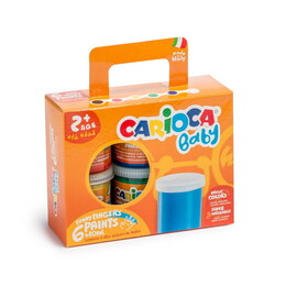 Carioca Baby Yıkanabilir Parmak Boyası 6 Renk x 80 ml. 2+ Yaş - Carioca