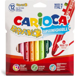 Carioca Bravo Süper Yıkanabilir Jumbo Keçeli Kalem 12 Renk (42755) - 1
