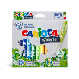 Carioca Fabric Keçeli Kumaş Tekstil Boyama Kalemi 12 Renk - Carioca
