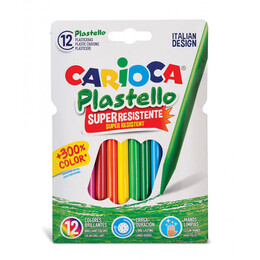 Carioca Plastello Elleri Kirletmeyen Yıkanabilir Mum Boya 12 Renk - Carioca