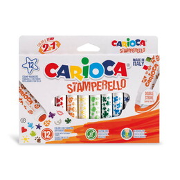 Carioca Stamperello Mühürlü Keçeli Boya Kalemi 12 Renk - Carioca