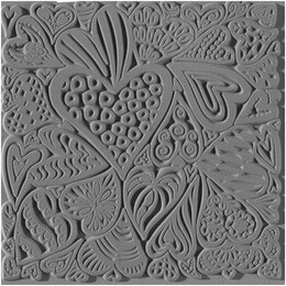 Cernit Texture Plate Silikon Polimer Kil Desen ve Doku Kalıbı 9x9 cm. HEARTS - Cernit