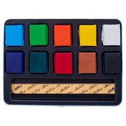 Cretacolor Aqua Brique Profesyonel Tablet Sulu Boya Seti 10 Renk Metal Kutu - 3